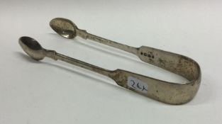 EXETER: A pair of small silver fiddle pattern suga