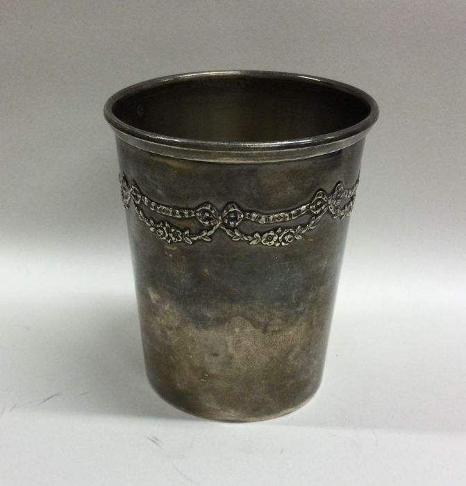 A heavy Continental silver tapering beaker with sw - Image 2 of 2