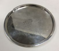 An unusual circular Dutch silver waiter with flowe