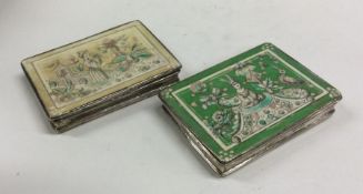 A good pair of Antique ivory rectangular boxes of