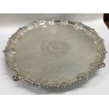 A good large Georgian silver circular salver with