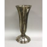 A tapering silver spill vase. Birmingham 1906. App