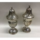 A rare pair of Continental silver casters of flute