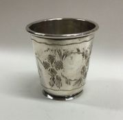 A Russian silver engraved tapering beaker. Approx.