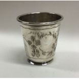 A Russian silver engraved tapering beaker. Approx.