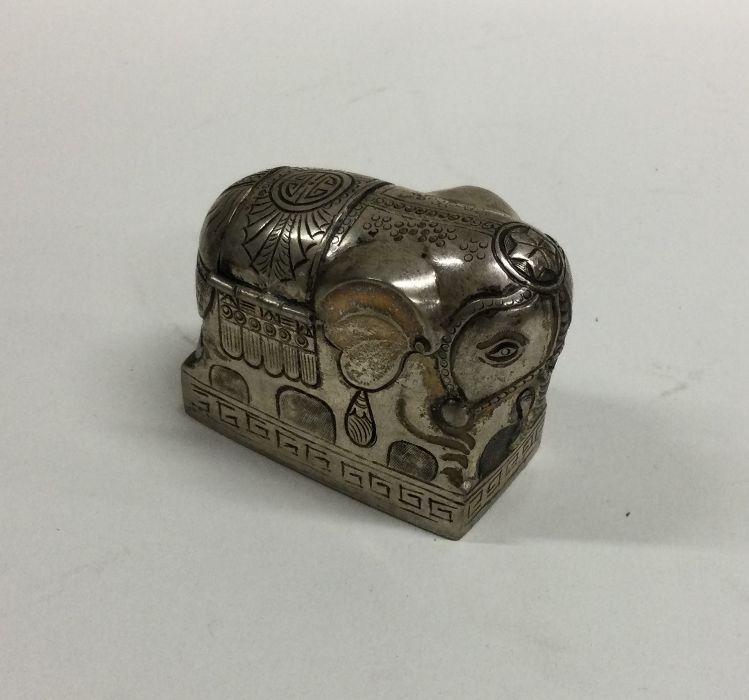 A Continental silver figure of an elephant on rect - Image 2 of 2