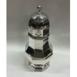 A good quality large silver sugar caster of octago