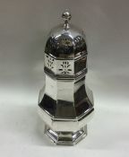 A good quality large silver sugar caster of octago