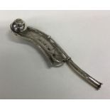 A good heavy Georgian silver bosun's whistle attra