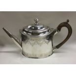 A good Georgian silver bright cut teapot attractiv