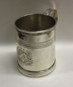 A good Britannia Standard silver tapering mug with