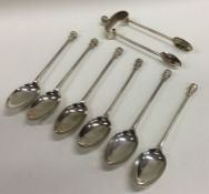 A good set of six silver nail top coffee spoons to