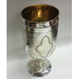 A good quality large silver tapering goblet decora