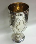 A good quality large silver tapering goblet decora