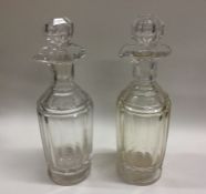 A good pair of Victorian glass cruet bottles with