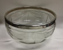 A silver mounted and glass fruit bowl with swag de