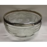 A silver mounted and glass fruit bowl with swag de