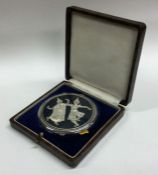 An attractive cased silver and Niello compact with