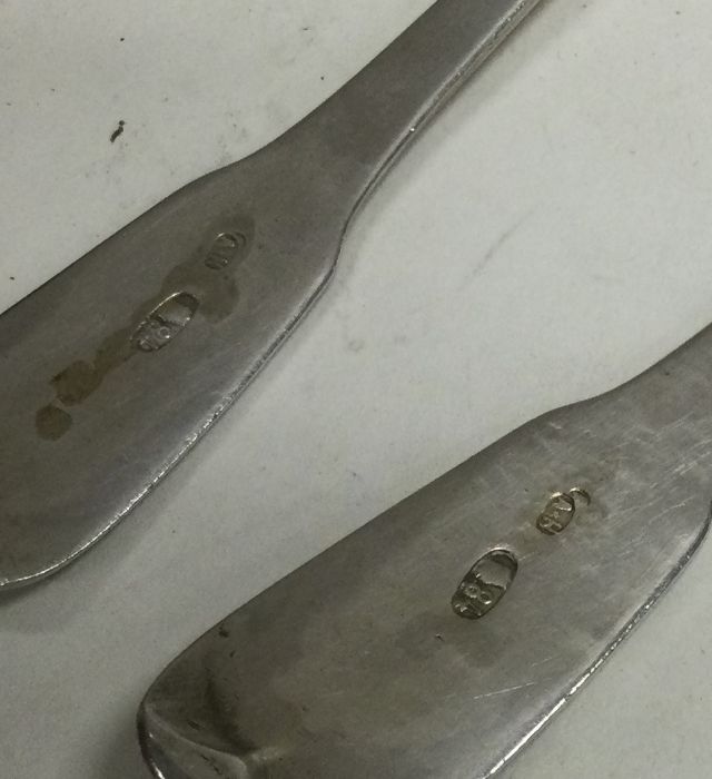 A pair of Russian silver fiddle pattern spoons. Ap - Image 2 of 2