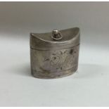 An Antique Dutch silver pill box decorated with fl