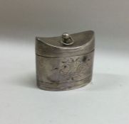 An Antique Dutch silver pill box decorated with fl