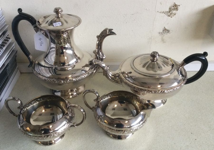 A good silver plated four piece tea and coffee ser