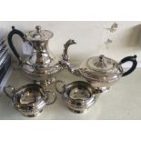 A good silver plated four piece tea and coffee ser