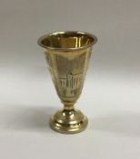 A Russian silver gilt tapering Kiddush cup. Approx