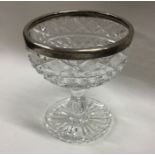 A silver and glass mounted sundae dish on pedestal