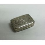 A rectangular silver hinged top vinaigrette with g