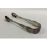 A good pair of Kings' pattern silver sugar tongs.