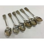 A set of six fiddle pattern silver teaspoons. Appr