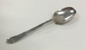 An early rat tail pattern silver trefid spoon. Pun