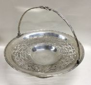 A good pierced Chinese silver basket of bamboo des