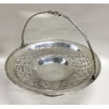 A good pierced Chinese silver basket of bamboo des