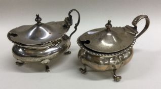 Two heavy silver mustard pots with BGLs. Various d