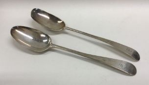 A pair of Hester Bateman Georgian silver tablespoo