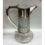 A good Edwardian silver mounted cut glass lemonade