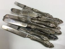 A good set of six (plus six) stylish silver handle