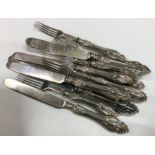 A good set of six (plus six) stylish silver handle