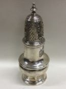 A good Georgian silver sugar caster with lift-off