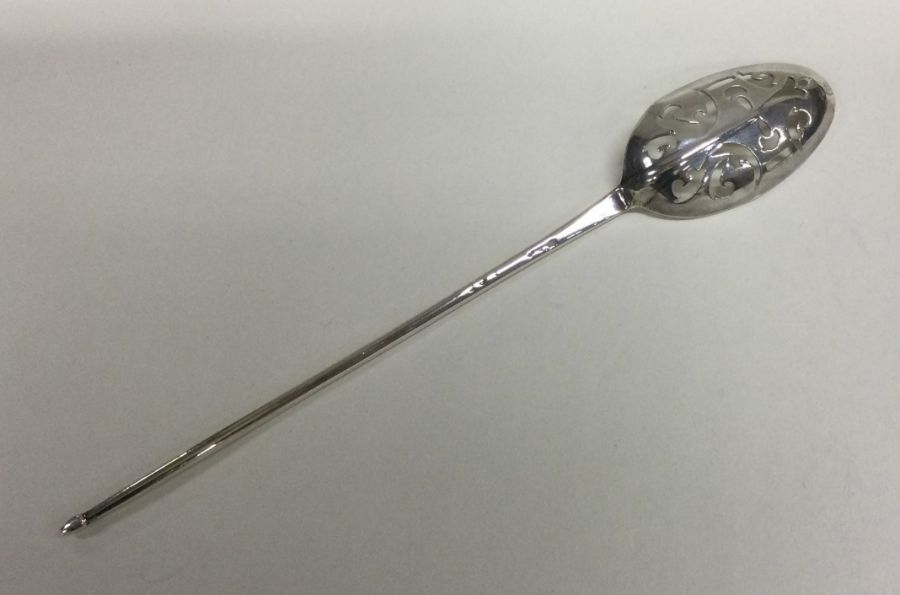 A rare George I rat tail silver mote spoon. Approx