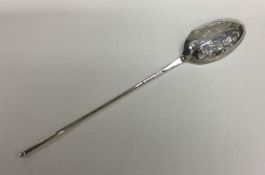 A rare George I rat tail silver mote spoon. Approx