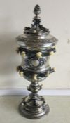 A rare German silver trophy cup with lift off cove