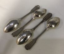 EXETER: A set of four fiddle and thread silver des