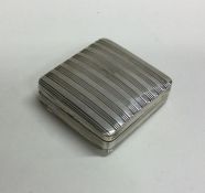 A good Dutch silver reeded pill box with hinged li