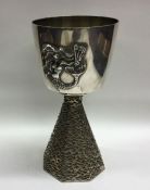 AURUM: A good quality heavy silver tapering goblet