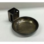 A heavy silver conjoining ashtray / match case. 95