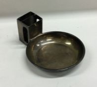 A heavy silver conjoining ashtray / match case. 95