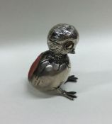 A novelty silver pin cushion in the form of a hatc